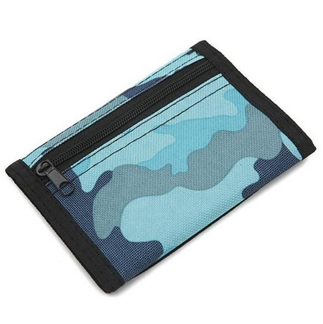 Commercio all'ingrosso Camo Ragazzi Bambini Moda RFID Porta carte di credito Portafoglio portatile a tre ante con portachiavi